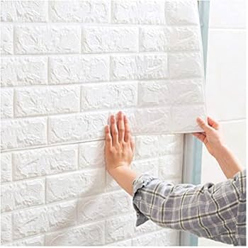 3D White Brick Wall Panels – Self-Adhesive Foam Wallpaper for Home, Office, and Café Décor