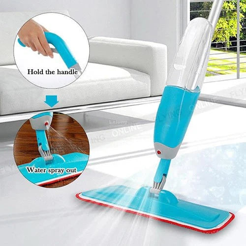 2-in-1 Spray Floor Mop – Microfiber Cleaning Mop with Refillable Bottle | No Bucket Needed