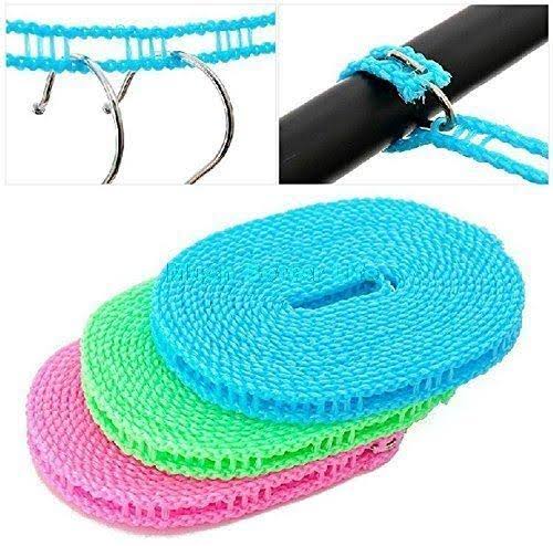 5m Portable Nylon Clothesline – Strong & Durable with Hooks for Indoor & Outdoor Use